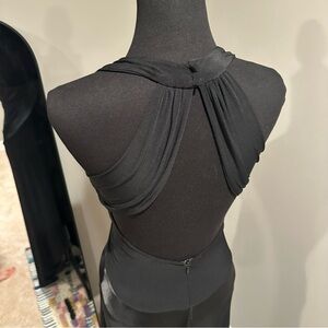 Preowned SZS: Morgan and Co black low cut halter dress with open back